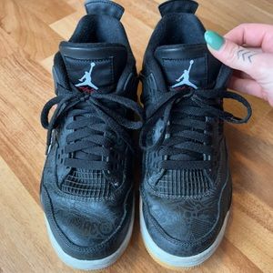 Jordan 4 Retro Laser Black Gum size 6.5Y (8W)